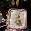 Collar de piedra preciosa turmalina canaria copo de nieve Cenicienta chapado en oro de 18 quilates Amarillo crepúsculo Aretes de circonita escarcha