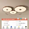 Lámpara de Dormitorio, Estilo Antiguo, Retro Madera de Nogal Protección Ocular Lámpara de Sala de Estar, Simple Hoja de Loto China Creativa Lámpara de Techo para Habitación