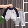 2024 Nueva Moda Ropa de Invierno para Bebé Guapo Abrigo con Capucha Conjunto de Dos Piezas Niño Bebé Otoño e Invierno Traje de Felpa