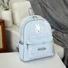 Mochila de Conejo Bordada con Estrellas para Estudiantes Mujeres, Mochila Casual Linda de Dibujos Animados, Mochila Impermeable de Gran Capacidad