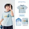 [7A Antibacteriano] Camiseta de Verão para Meninos, Roupas Infantis Soltas e Estilosas, Top de Bebê Casual de Manga Curta para o Verão