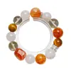 Como un Brisa de Primavera de EnsueñoPulsera Natural con Azeztulita Rosa y Blanca para Mujeres, Pulsera Versátil de Regalo al por Mayor