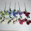 Flores Artificiales con 3 Cabezas de Rosas de Mil Capas para Decoración de Salón de Bodas, Pared de Flores, Guía de Pasillo, Escaparate de Centro Comercial y Materiales de Decoración para Restaurantes