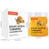 Almofadas de limpeza de cúrcuma transfronteiriças almofada de limpeza de cúrcuma e ácido kójico facial esfoliante removedor de maquiagem