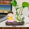 Dios Guardián del Zodiaco Chino Rábano Verde Florero Hidropónico Adorno Zhong Kui Dios de la Riqueza Bodhisattva Decoración de Escritorio de Oficina Adorno Cultural y Creativo