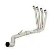 Aplicable a la modificación del tubo de escape de la motocicleta Qianjiang race 800 race 600RS a contrapresión a sección frontal de tres vías calibre original