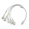 Fio Eletrodo ECG Personalizado Micro USB 5P Macho para Fivela de Encaixe 3.5/4.0 Uma para Cinco Eletrodos