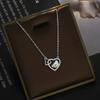 Banhado a ouro real micro-incrustado zircônia temperamento corrente clavicular feminina 2024 novo colar de urso concha amor atacado