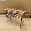 Taburete pequeño de madera jarrón de cristal al por mayor utensilios para plantas hidropónicas maceta madera y vidrio pequeño fresco creativo
