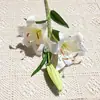 Flor artificial de lírio para perfume de 3 peças, toque realista impresso em 3D, adequada para decoração de casa, móveis macios e decoração de casamento