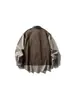 Camisa de Trabajo de Manga Larga para Hombre Rumen Estilo Japonés Otoño Color Bloque Retro Falsa de Dos Piezas Versátil Camisa Chaqueta
