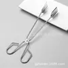 Pinça para Churrasco de Aço Inoxidável Pinça para Carvão Pinça para Pão Pinça para Alimentos Bife Tesoura para Fritar Pinça para Alimentos de Panificação Tesoura