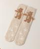 Meias de Veludo Coral de Outono e Inverno para Mulheres, Meias de Mão Pequenas de Desenho Animado, Meias de Chão Domésticas Espessas de Meio Veludo, Meias de Dormir, Meias de Cano Médio para Mulheres