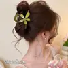 Lindo y elegante pinza de tiburón con forma de lazo, pinza para el pelo de moda con diseño floral, accesorio simple para peinados recogidos a medias
