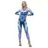 Outono Novo Europeu e Americano Transfronteiriço Escama de Peixe Lantejoula 3Dcos Roupa Nova Peça Única Roupa Body Estampado Roupa de Cosplay para Mulheres