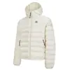 Chamarra de Plumas Acanalada de Invierno para Mujer, Corta, Ligera, con Capucha, Nuevo Estilo 2025, Blanca, Holgada, Marca Trendy para Pareja, Petite