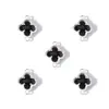 Colgante Geométrico de Trébol de Cuatro Hojas Doble Colgante Colorido con Pedrería Accesorios para Joyería DIY Pendiente Pulsera W502