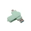 Venta al por mayor de fábrica USB Flash Drive Ecológico y Biodegradable de 32 GB Hecho de Paja de Trigo, Giratorio, Doble Uso para Teléfonos Móviles y Computadoras, USB Flash Drive de Madera