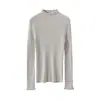 Outono e Inverno Novo Lã Pura Simples Versátil Tricô Francês Básico Suéter Feminino Pulôver Suéter Justo Top Interno