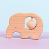 Nuevo sonajero de animales de haya de madera de dibujos animados DIY para bebé, accesorios para juguetes de dentición, fabricantes de origen, en stock