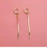 Nuevos Pendientes de Aro con Cadena de Hoja Estilo Simple 2023 Nuevo Estilo Pendientes Largos de Moda Pendientes Estilo Frío Combinan con Todo Celebridad de Internet