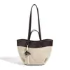 Bolsa de Ombro Patchwork de Couro e Linho de Alta Qualidade para o Dia a Dia, Nova Bolsa de Ombro da Moda, Bolsa de Mão, Bolsa Tote Versátil de Grande Capacidade