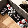 Alfombra Navideña Gruesa de Terciopelo de Cristal de Venta Caliente Transfronteriza de Comercio Exterior, Juego de 2 Alfombrillas de Cocina Resistentes a las Manchas, Felpudo para Entrada del Hogar