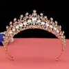 Tocado de novia coreano corona roja diadema accesorios para el pelo de cumpleaños boda accesorios para el pelo vestido de novia ropa de brindis accesorios