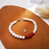 Pulsera de Plata S925 Vintage Piedra Lunar Gris Natural Perla para Mujer Estilo Frío Simple Hecha a Mano Ágata Roja Calcedonia Verde