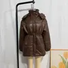 Moda feminina europeia e americana transfronteiriça AliExpress item mais vendido jaqueta casual acolchoada de algodão com cordão e mangas compridas