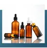 Garrafas de Óleo Essencial Marrom Atacado 5ml-100ml À Prova de Luz Frasco de Vidro para Essência Loção Amostra Cosméticos Dispenser conta-gotas