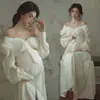 Tema Estúdio Fotográfico Novo Retrô Novo Estilo Chinês Vestido Amassado com uma Vibe Descolada para Sessão de Fotos da Barriga de Grávidas