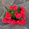 Fabricante de Origen, Rosas Simuladas, Al por Mayor, Gran Cantidad, Gran Cantidad, Decoración de Sala de Estar, Ramo de Flores Falsas de Melocotón de 12 Cabezas