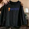 Camiseta de algodón puro, cuello redondo, corte holgado para niño, nueva colección de otoño, camiseta interior casual de manga larga para niños
