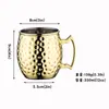 Taza Mule Bar Acero Inoxidable 304 Metal Moscow Mule Martillada Copa de Cóctel Julep Cobre Copa de Cóctel Transfronterizo