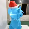 1.8m Hombre Mayor Montando un Dinosaurio Inflable Azul Decoración Inflable Navideña para Fiesta Navideña Papá Noel