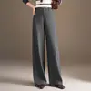Elegante conjunto de calça pantalona para o trabalho para mulheres, nova coleção outono 2026, modelagem solta, afina a silhueta, perna reta, cor sólida, calça casual versátil