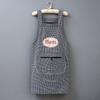 Avental de Algodão Puro Xadrez com Mangas Longas para Cozinha Doméstica, Avental Impermeável e à Prova de Óleo para Mulheres, Roupas de Trabalho de Moda para Adultos, Novo Estilo Masculino