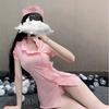 Lencería Sexy para Mujer, Traje de Estudiante Súper Sexy y Apasionado, Uniforme, de Corte Abierto Tentador, Pijama Sin Quitarse, Sexy de Sirvienta Provocativa