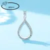 Colgante de gota con diamantes completos de moda, soporte vacío, chapado en oro blanco, colgante de cobre, para insertar diamantes de gota DIY, 10*14mm, imitación de plata 925