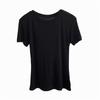 Camiseta de manga corta de seda Tencel Lyocell Spice Girls Americanas Verano Ajustada Adelgazante Color Sólido Textura Top Versátil
