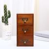 Zakka Abarrotes Gabinete de Almacenamiento de Escritorio Retro Caja de Almacenamiento de Madera Vieja Tres Cajones Punto Dropshipping 0410