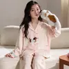 Pijama Novo para Meninas 2026, Algodão Puro, Estilo Primavera e Outono, Roupa de Casa Infantil para Meninas, Conjunto Doce de Manga Longa, Pode Ser Usado Fora