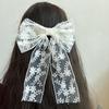 Estilo coreano Chanel Estilo Malha Lace Bow Ribbon Hairpin Acessórios para o cabelo Elegante Doce Cabeça Tie Cabelo Headwear