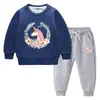 Conjunto de suéter infantil outono e inverno 2023 Estilo ocidental novo grande infantil de veludo acolchoado quente de inverno com mangas compridas