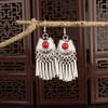 Pendientes de Plumas de Colores Estilo Étnico Bohemio, Pendientes de Perlas con Forma de Gota de Agua, Accesorios para Sesiones de Fotos, Pendientes de Estilo Étnico
