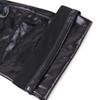 Meias Sexy Elásticas Patenteadas Emborrachadas para Mulheres, Meias de Couro Pretas com Tira Antiderrapante Zíper Elástico Acessórios