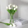 Venda Quente Transfronteiriça Mini Tulipa de PU Flor Artificial Estilo Creme Móveis Mesa de Jantar Arranjo de Flores Adereços e Decorações para Fotografia
