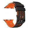 Correa de reloj deportiva de silicona bicolor con agujeros de doble fila, adecuada para las generaciones Apple Watch Ultra 9876543210