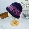 Chapéus para Mulheres Idosas para a Avó no Outono e Inverno Forrados com Lã Grossos Quentes de Pelo de Coelho Chapéus de Lã Tricotados para Idosos e Mães Chapéus à Prova de Frio
